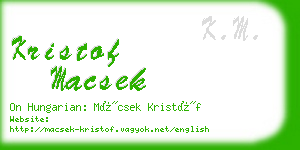 kristof macsek business card